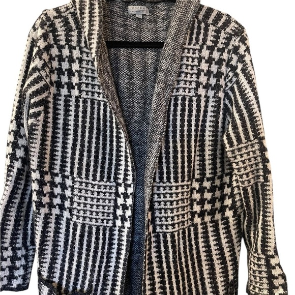 Joseph A Long Women’s Maxi Cardigan Houndstooth Pockets Stretch Knit Size: Large - Picture 3 of 11